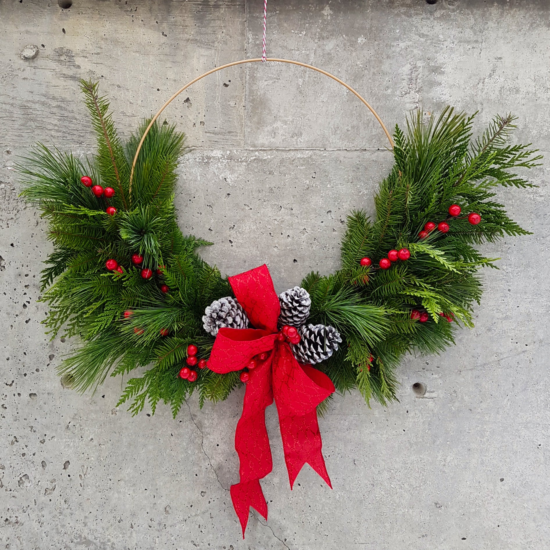 Modern Red Berry Wreath
